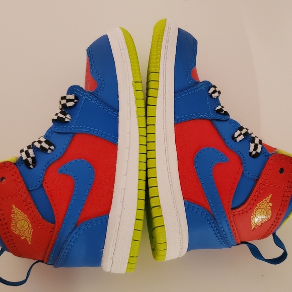 Air Jordan 1 Retro High GS 'Racing Pack' Red- Toddler Sz 4c - Picture 3 of 10